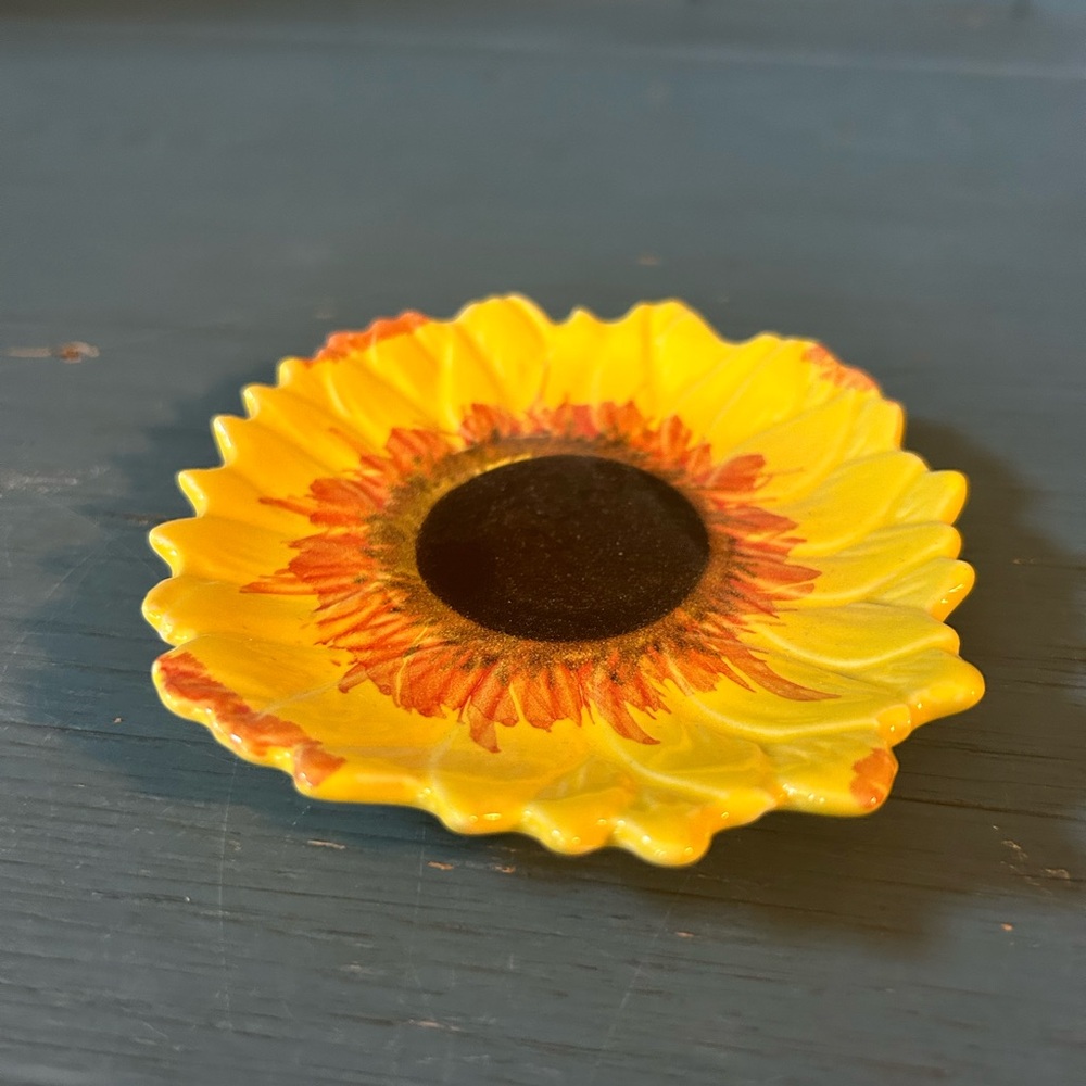 Sunflower Shaped Trinket Dish Nantucket Home - 4” Inches